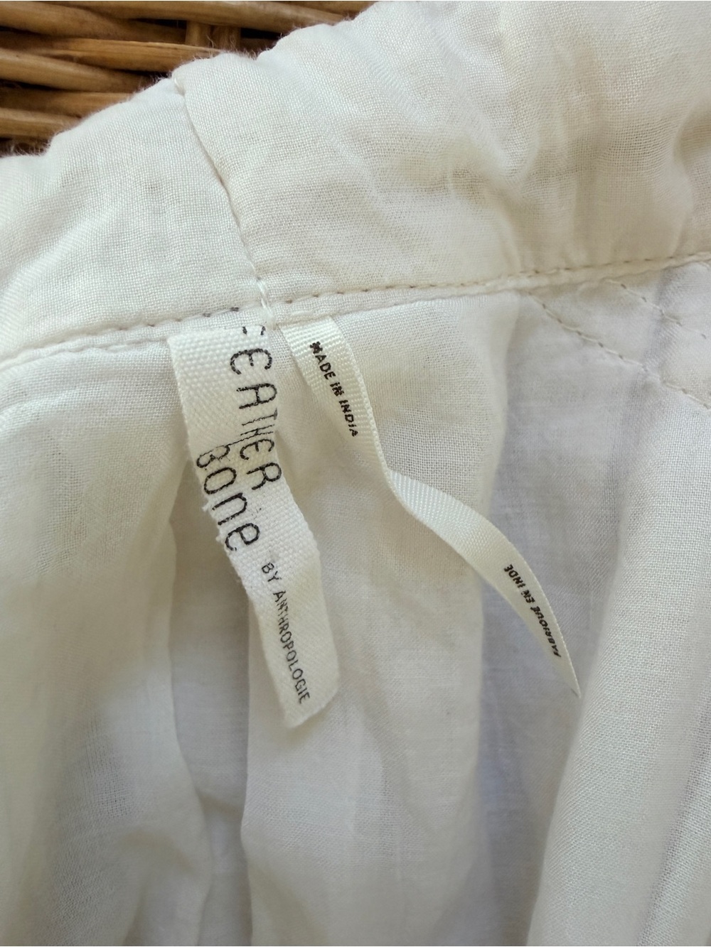Anthropologie Feather Bone SMALL Sleeveless Tank Top Tie-Neck Pearl Swing flowy - Picture 2 of 4